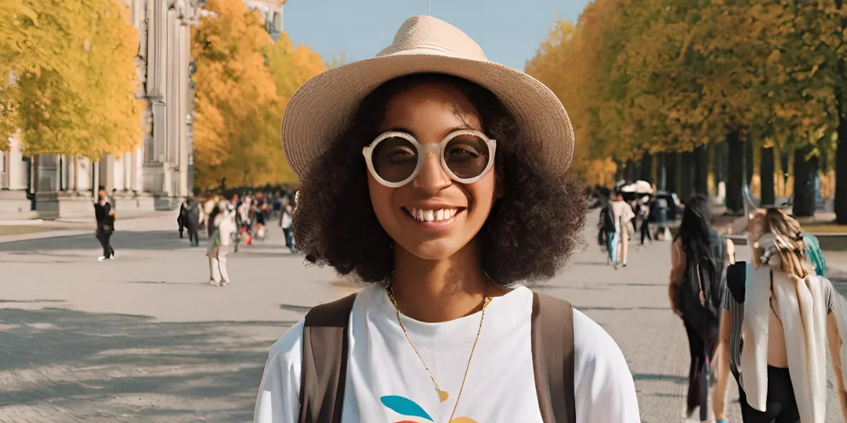 An image of a student on holiday in Berlin